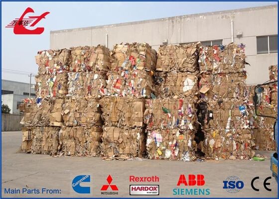 Fully Automatic Horizontal Tying Baler 1250kN For Waste Paper And Cardboard